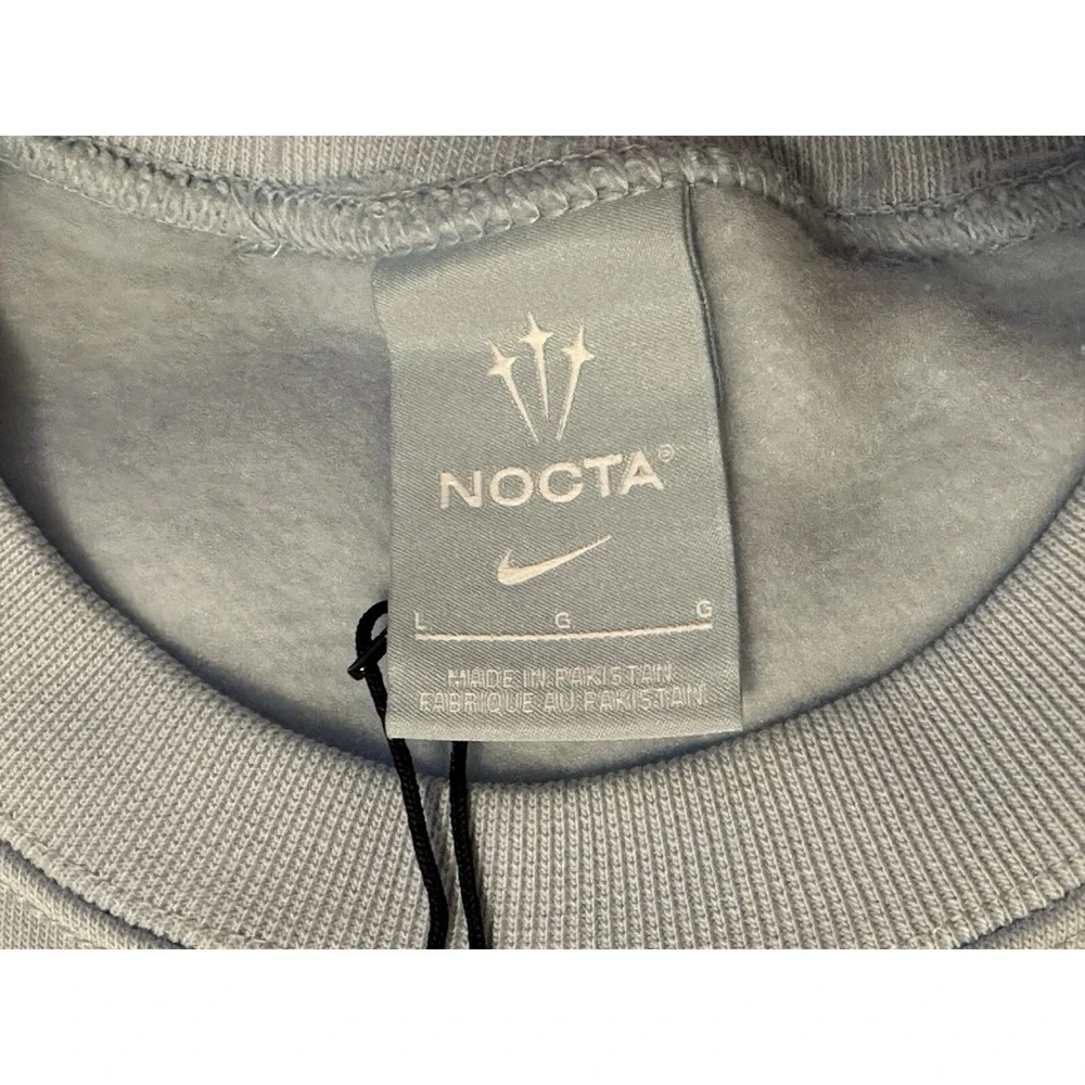 Nike Nocta Drake Celestine Blue Crew Sweater Sweatshirt FQ3553-441 Men's L NWT